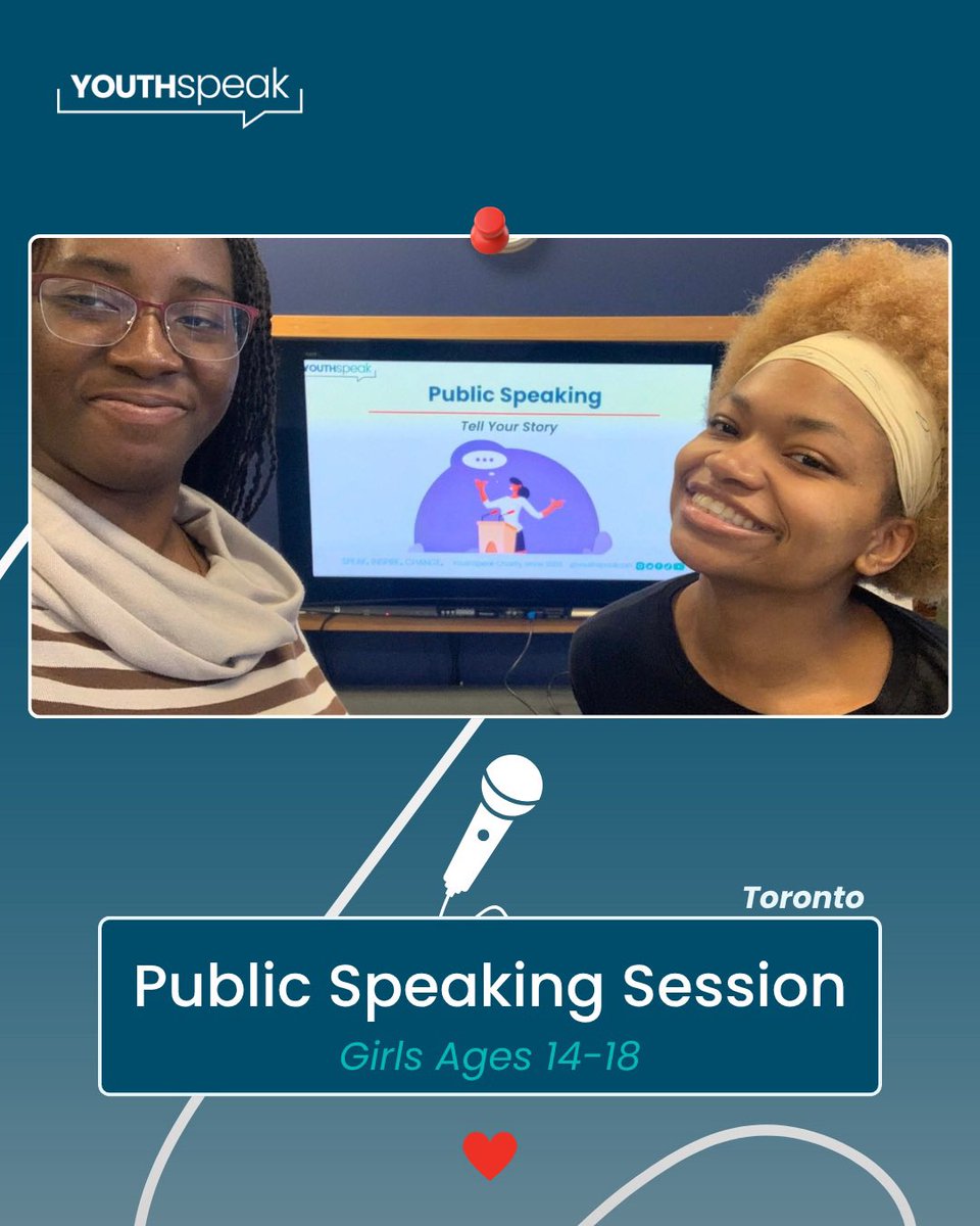 Big shoutout to Akua and Mesha for leading another powerful Public Speaking Session with young women in Toronto 💬✨

When you learn to use your voice, you start to realize just how unstoppable you can be. 💛 

#YouthSpeak #GirlPower #PublicSpeaking #EmpowerHer #TorontoYouth