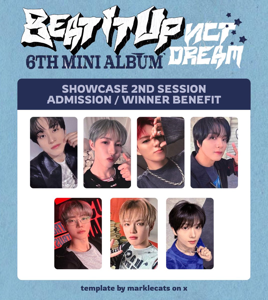 nct dream 6th mini album 'beat it up' photocard template 엔시티