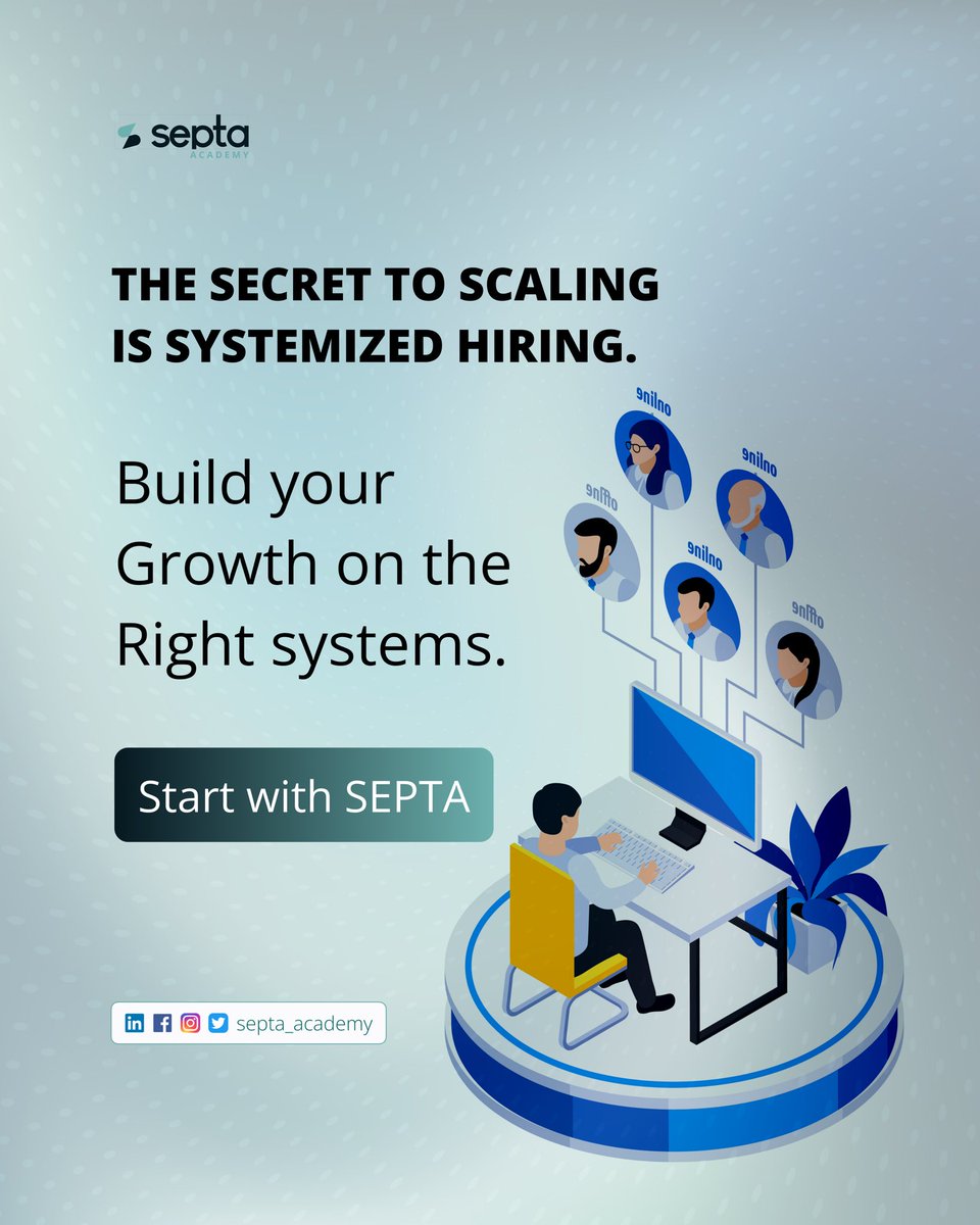 septa_academy's tweet image. Sustainable growth doesn’t happen by chance  it’s built on structure, strategy, and the right people. 

At Septa, we help businesses hire smarter, build stronger, and scale faster through systemized solutions that drive consistent results.

#Septa #HiringSolutions #SmartHiring