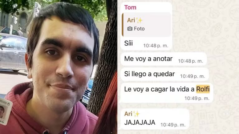 Los mensajes que confirmaba el bullying que sufría el estudiante que se suicidó en la UBA: “Le voy a cagar la vida a Rolfi”, envió un hombre identificado “Tom” que, según la hermana de Rolfi, se trataría de un ayudante de cátedra de Bromatologia.