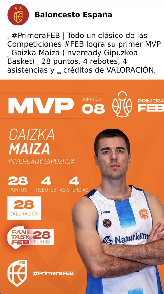 Otro Grande de la pelota 🏀🙌🏻🙌🏻, Don ⁦<a href="/gaizkamaiza11/">Gaizka Maiza</a>⁩ MVP MVP MVP... Mas clase que un instituto, dentro y fuera de la cancha, en el SUR te seguiremos SIEMPRE 🫂.. A Seguir Ostiaaa 💪🏻💪🏻💪🏻💪🏻