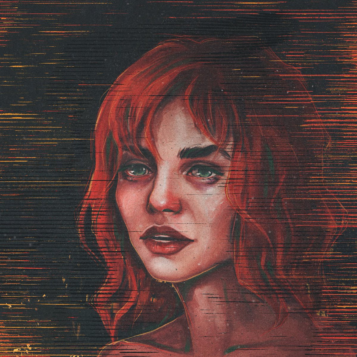 絵画 RED face Silent Power – Digital Portraits - CARTOON-PAINTINGS