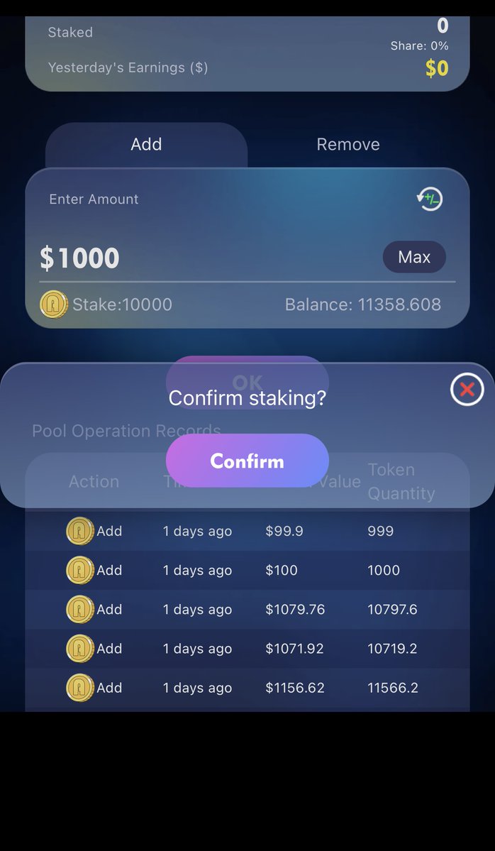 aetheriumX_fun's tweet image. A quick preview of our staking module.
Still not the final release — but getting very close.
Join us, Follow us, and do your TaskOn missions, earn your spot… and soon, you can try it yourself.