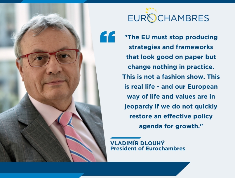 Eurochambres's tweet image. 700+ entrepreneurs spoke out for #deregulation, #simplification &amp;amp; speeding-up decision making at #EPE2025. In an Op-Ed in @AgencEurope, Eurochambres President @VladimirDlouhy urges policy makers to listen &amp;amp; act on restoring #competitiveness.
🗞️ : bit.ly/AgenceEuropeEP…