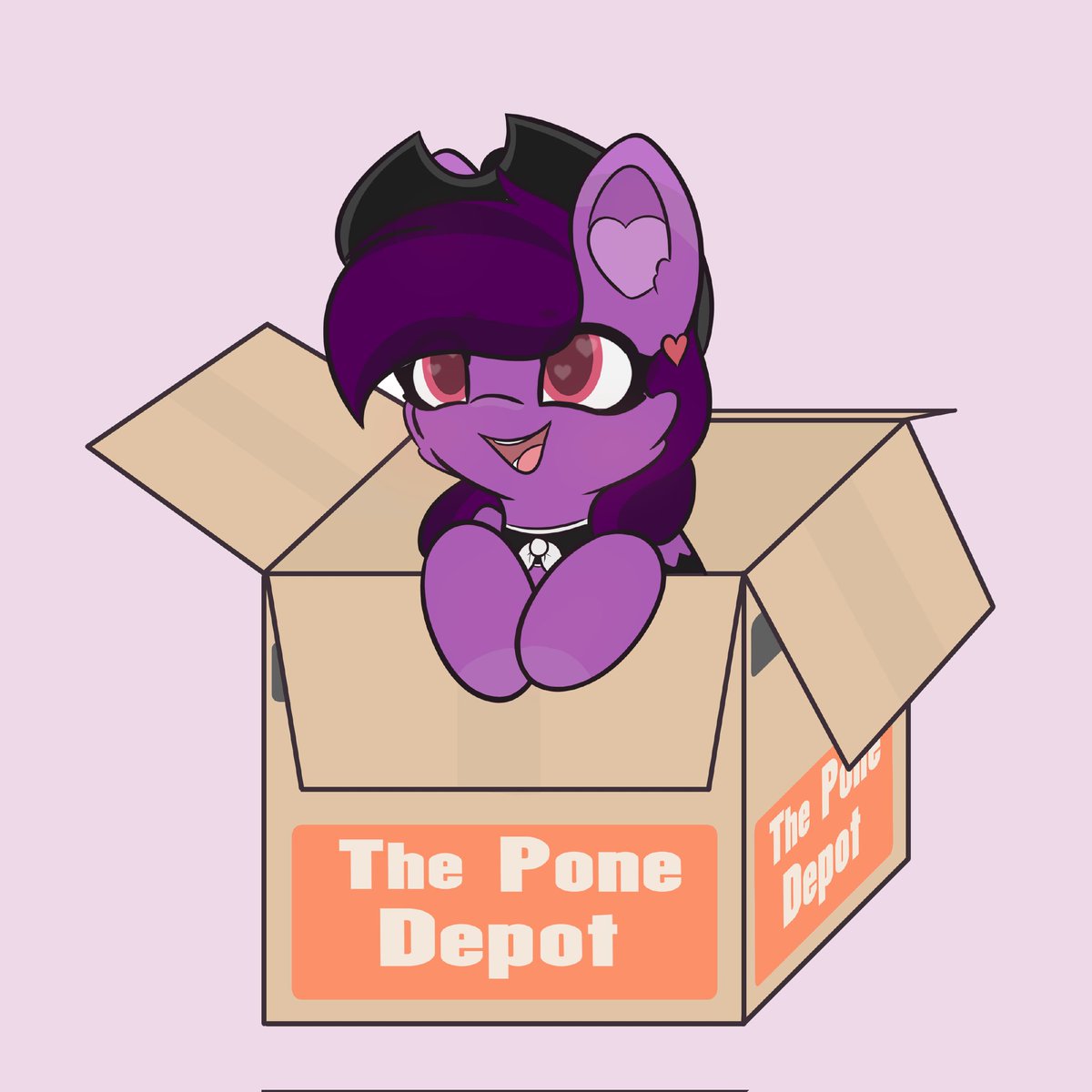 ZeGrapePony's tweet image. *pops head out of the box* &quot;Hiii! Thanks for ordering me!&quot; 

Credit of this goes to @Sodapop_Sprays 
(I was finally able to pay the $5 for this commission 😫) 

#mlpfim #mlpoc