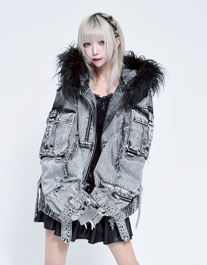 NEW ARRIVAL】 REFLEM【レフレム】 デニムフリンジN2Bジャケット/全2色