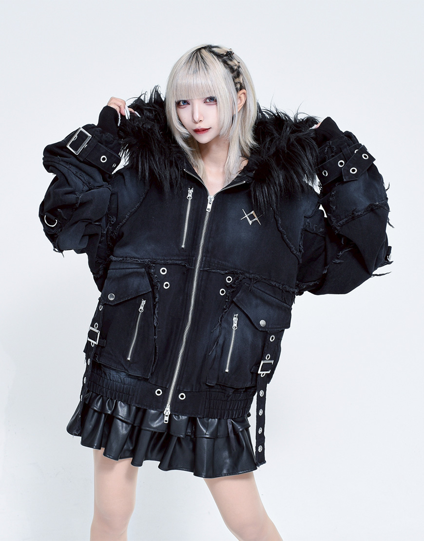 NEW ARRIVAL】 REFLEM【レフレム】 デニムフリンジN2Bジャケット/全2色