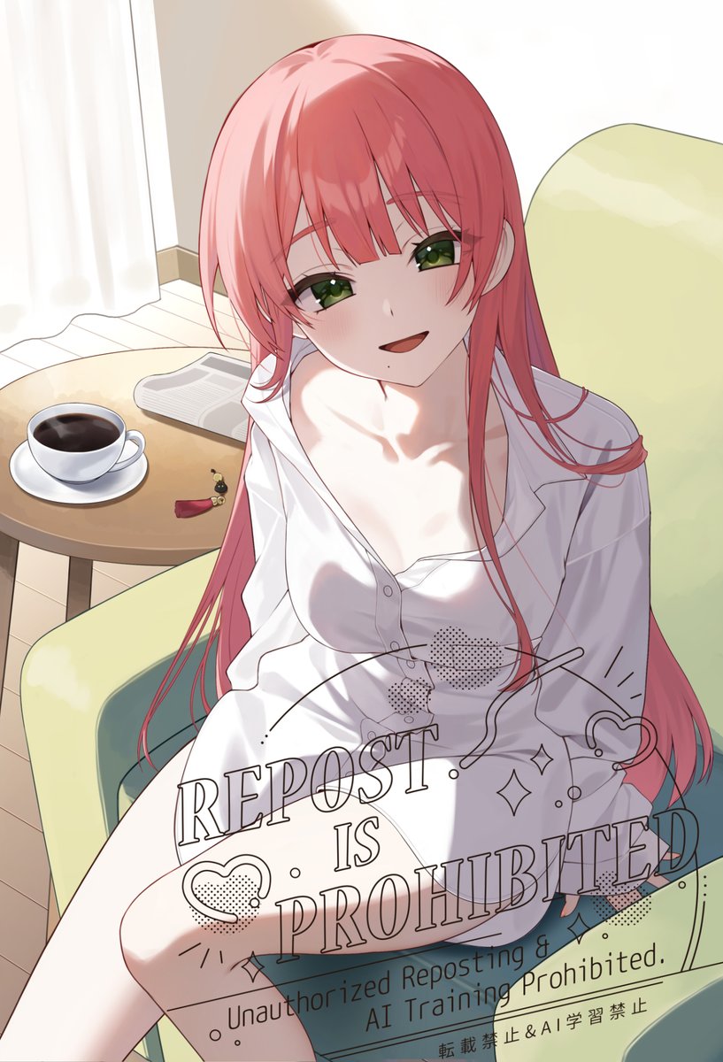 yukito_waa's tweet image. 虎丸様にSkebでとっても素敵なイラスト描いていただきました！
朝の彼シャツ彼女感…最高だ…