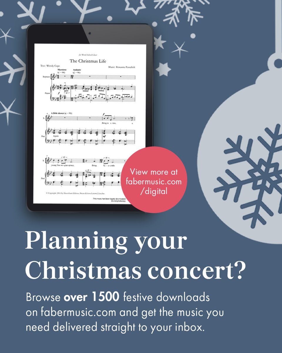 FaberMusic's tweet photo. 🎄 Need music for your Christmas concert, carol service or singalong?

Browse 1,500+ festive sheet music downloads at https://t.co/Q7K64bO2JQ – from Christmas pop piano arrangements to carol arrangements with 30-copy licences.

https://t.co/ysu6XUeTX6 https://t.co/XXU7nmyatZ