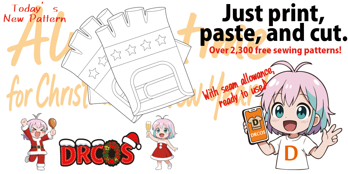 drcos_com's tweet image. 🎅 Today’s new Free English Paper Pattern release!

🧤 Fingerless Glove
📏 A4 size (Cm)
🧵 Easy and stylish gloves — great for Christmas cosplay, winter outfits, and handmade projects!

🔗 dr-cos.info/fp-fingerlessg…

#ChristmasCostume #SewingPatterns #FreePattern