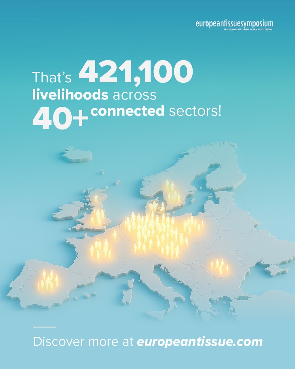 Did You Know? Every job in the tissue sector supports 7 more across Europe’s value chain.

That’s 421,100 livelihoods across 40+ connected sectors!

Keeping value local. Strengthening Europe.
Discover more: europeantissue.com/exploratory-so…

#IndustryForEurope #ValueChain