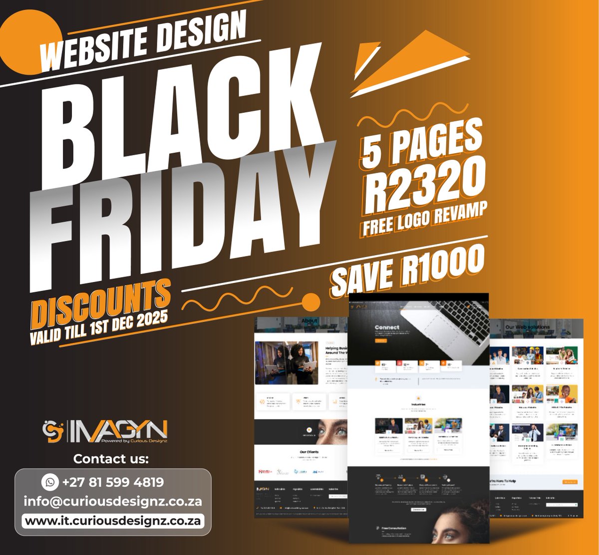curiousdesignz's tweet photo. Don’t lose business because you don’t have a site, or because the one you have isn’t working for you.

 info@curiousdesignz.co.za
📲 WhatsApp: +27 81 599 4819
🌐 https://t.co/qHsMBSqvvJ

#MadlangaCommission Brown Mogotsi John Wick #LessYadaYada #LoveDial #AdHocCommittee https://t.co/0dBBsAqvjv