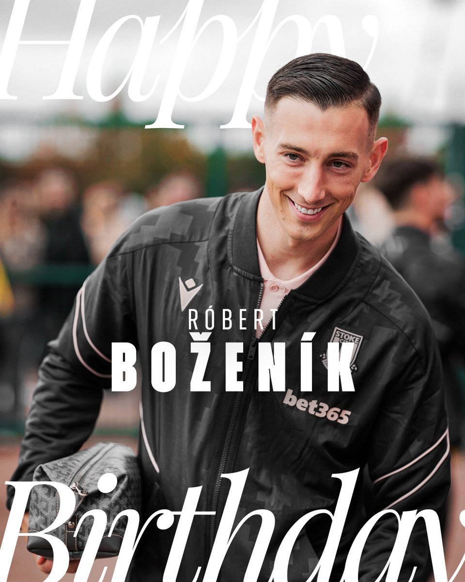 stokecity's tweet photo. City’s Slovak striker turns 26 🎉

Wishing many happy returns to Róbert Boženík. https://t.co/r6T31kSSFK