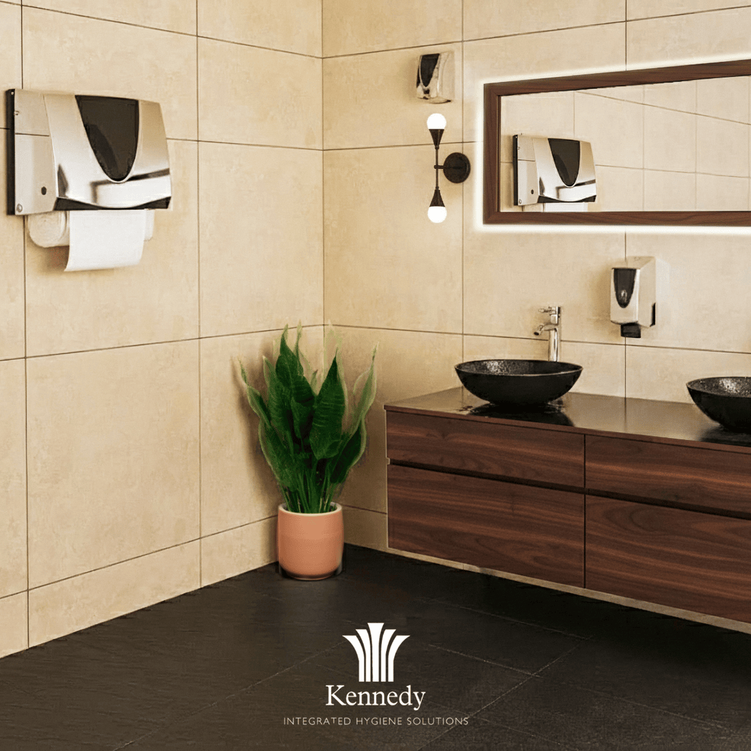 KennedyHygiene's tweet photo. Our exclusive Chrome Finish range. 

This premium, chrome-plated design provides modern elegance throughout your entire facility, ensuring a seamless style from sinks to stalls. 

Visit our website or contact us today! 
https://t.co/9eWfxIfFql 

#WashroomDesign #ChromeDispensers https://t.co/cHRNz3HetO