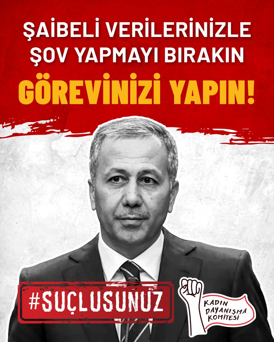 Ali Yerlikaya 2025’in ilk 10 ayında 2024 yılına göre daha az kadın cinayeti işlendiğini müjdelemiş!

Bu arsızlığa şaşırmıyoruz, Yerlikaya daha önce de ‘bizdeki cinayetler Avrupa’dan az’ diye övünmüştü. Tuttuğunuz istatistikler de sunduğunuz veriler de kandırmaca. 

Yerlikaya’nın