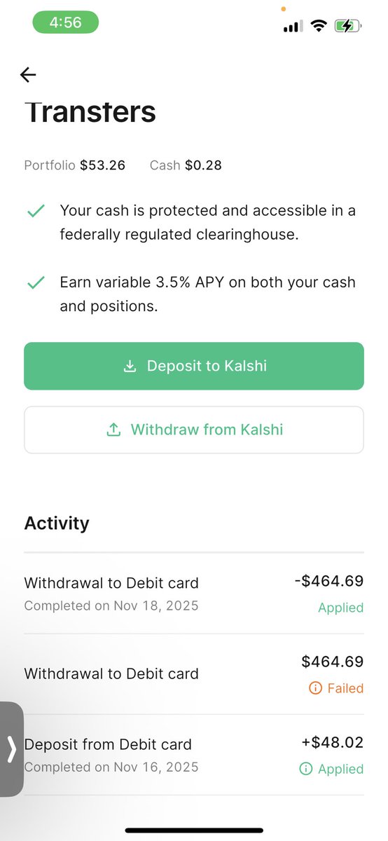 Zebolution1's tweet image. Finna go on a generational @Kalshi run. Started with $48. Left out with $465. Left my initial $48 on there. Ima track my trades on here