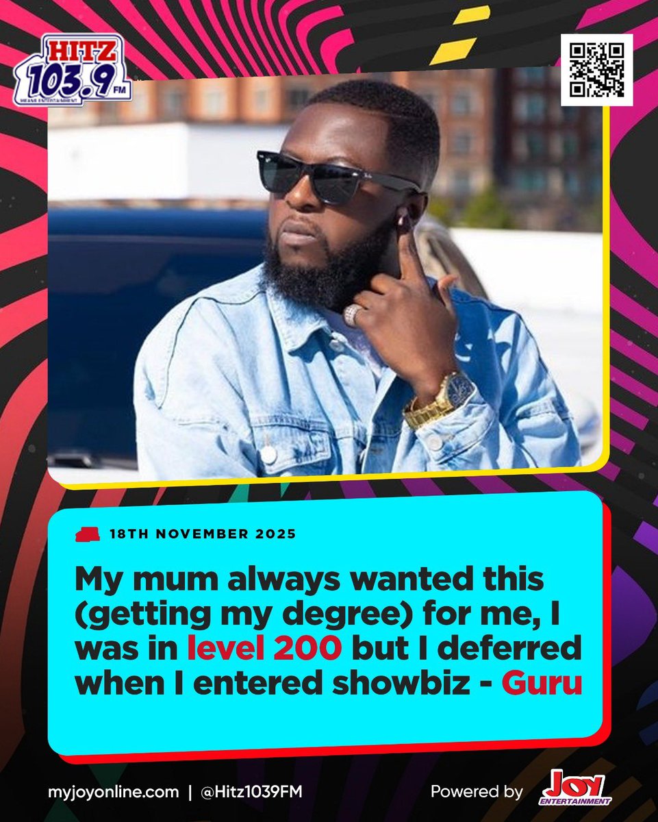 'My mum always wanted this (getting my degree) for me, I was in level 200 but I deferred when I entered showbiz 
- <a href="/gurunkz/">GURU NKZ</a> 

#HitzGallery