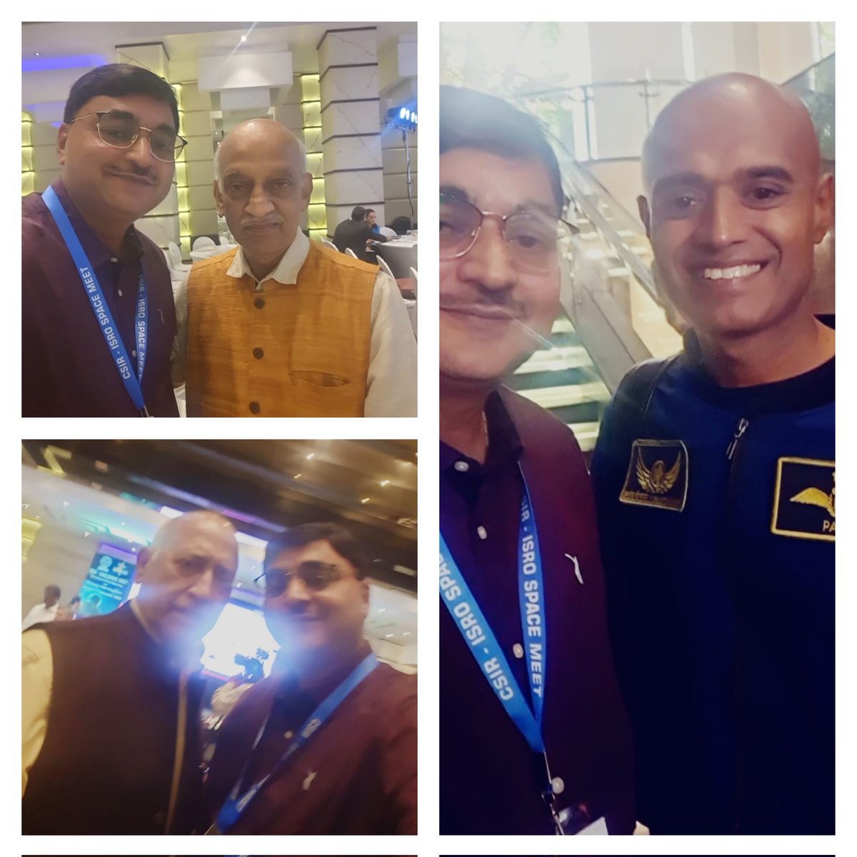 Privileged to meet Gp. Capt. Prasanth Balakrishnan Nair, Wg. Cdr. Rakesh Sharma and Prof. A.S. Kiran Kumar—true icons of India’s space programme. A memorable and inspiring moment! 🚀🇮🇳
