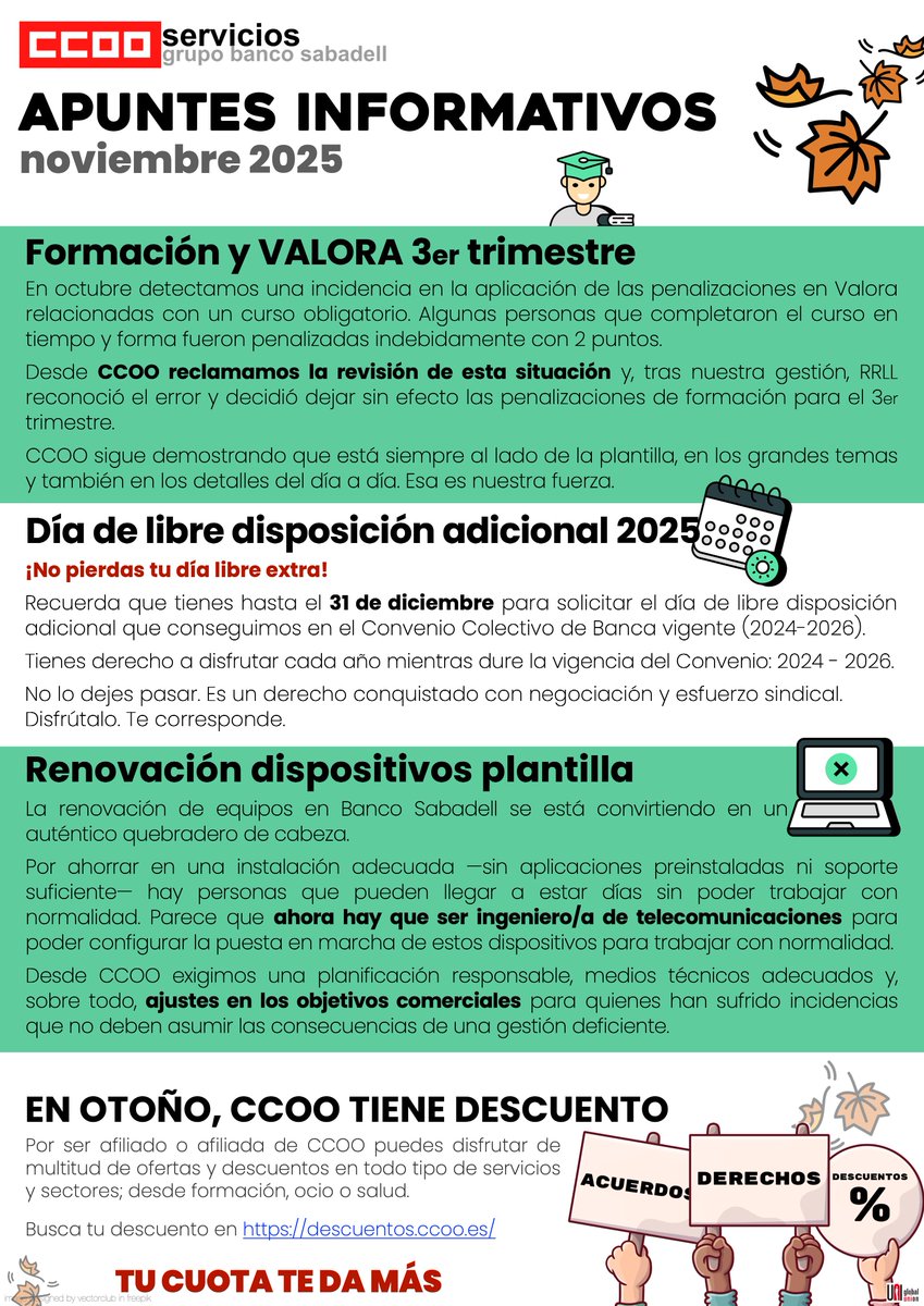 Servicios CCOO Banco Sabadell tweet media