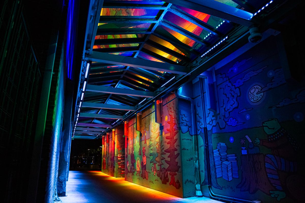 ICDowntown's tweet image. Iowa City Downtown District Unveils Twilights: A New Public Art Lighting Installation in the Graduate Walkway - mailchi.mp/downtowniowaci…