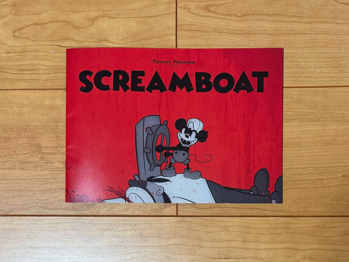 t_repainter's tweet image. 🎬『SCREAM BOAT スクリームボート』🐀⛴️

おふざけホラーここに極まれり！🩸🪓🤣
とは言うもののパロディ度、対する残酷描写も本格的
シーンによって大きさにバラつきのある○ッキーもご愛敬…。
例のごとく続編の可能性も。💦😅

#screamboat
#スクリームボート