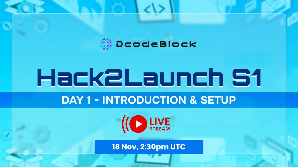 dcodeblock24's tweet image. 🚨 TODAY IS THE DAY 🚨

Hack2Launch S1 goes LIVE, fully in public.
Most accelerators hide behind closed doors.

We don’t. Builders deserve to see the real process, raw, unfiltered &amp;amp; transparent.

Day 1: Introduction &amp;amp; Setup streams today on X.
Every team. Every idea. Every step.…