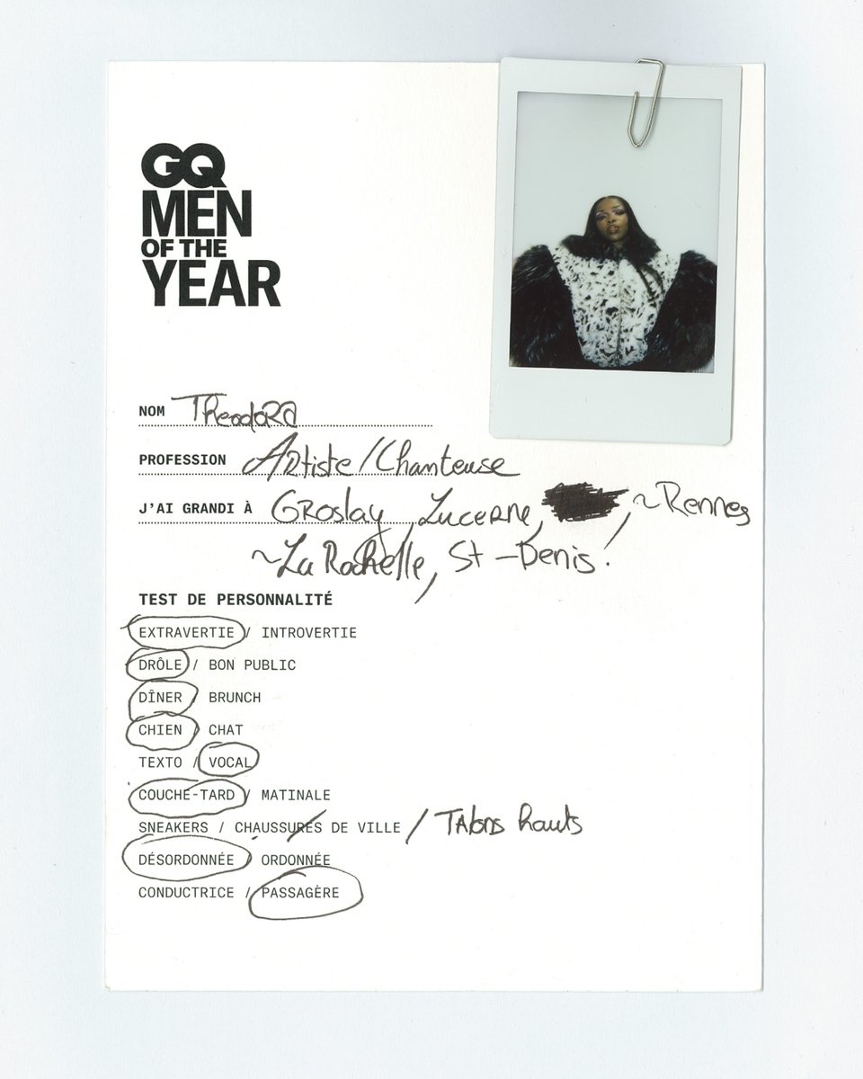 GQ_France's tweet image. Théodora est nommée Femme de l&apos;année GQ 2025.

Encore discrète en 2024, @theodorabossy a tout renversé avec Kongolese sous BBL, un single fulgurant qui l’a propulsée sur le devant de la scène. Mais la “Boss Lady” refuse d’être réduite à un simple phénomène viral.

🔗…