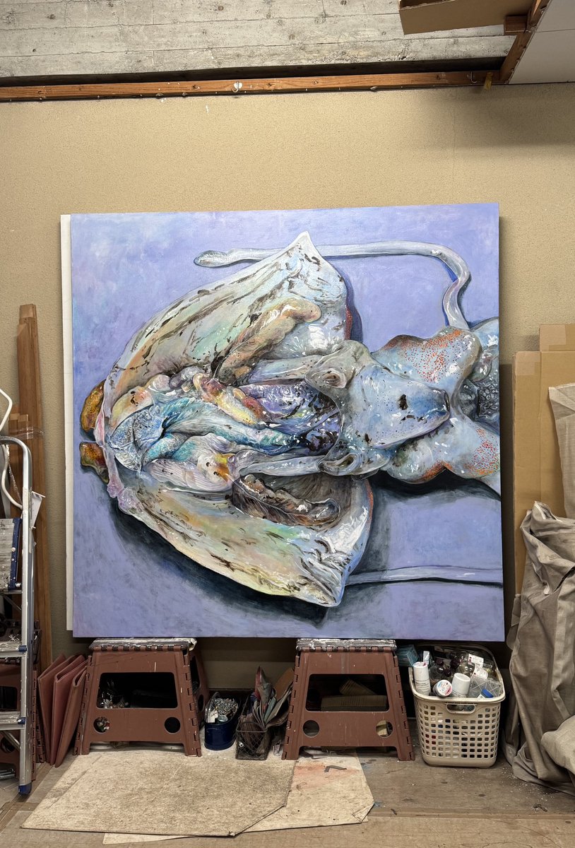 油絵 ヤリイカ Portfolio – イカ画家宮内裕賀