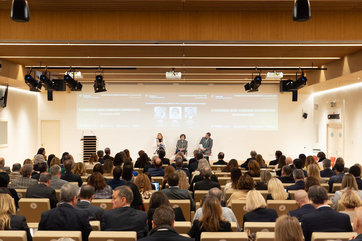 Seguimos con el segundo panel moderado por Carlos Sáez:

“Abordando los retos funcionales de la CNR en todas las tipologías de Consejos”

Socorro Fernández y Emma Fernández comparten cómo las funciones de la #CNR pueden adaptarse, garantizando un Consejo eficaz.

#IGECongreso2025