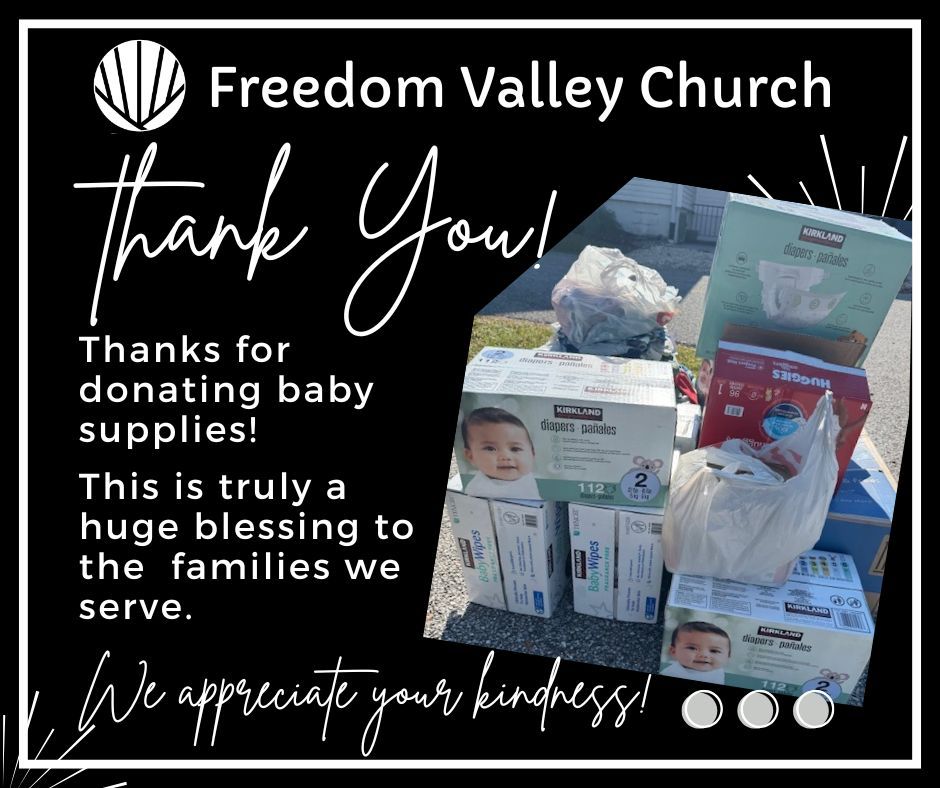 TCPregnancyCtr's tweet image. Special thanks to Freedom Valley Church for the much needed baby supplies!  A huge blessing. #grateful #thanks #kindness #love #care