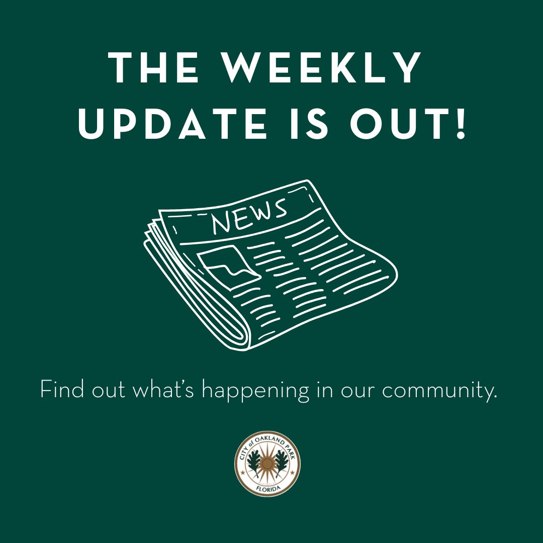 CityOaklandPark's tweet image. There’s always something happening in Oakland Park! 🌳
Check out the latest city news, events, and updates — including our new City Commission, ribbon cutting at Sky, and Holiday Village! 
👉conta.cc/4pl7fBP
#OaklandPark #CommunityUpdate