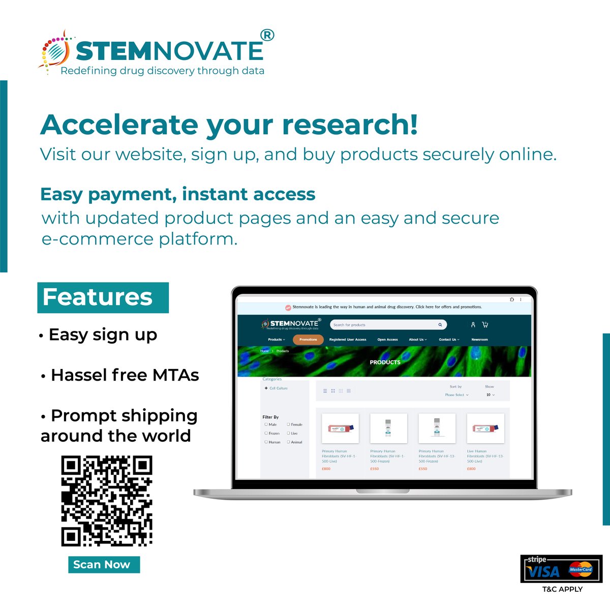 Our products exceed the highest ethical standards and are perfectly suited for commercial use, backed by rigorous quality assurance through metagenomics, digital karyotyping, and STR profiling. Don’t settle for anything less when the best research is just a click away!