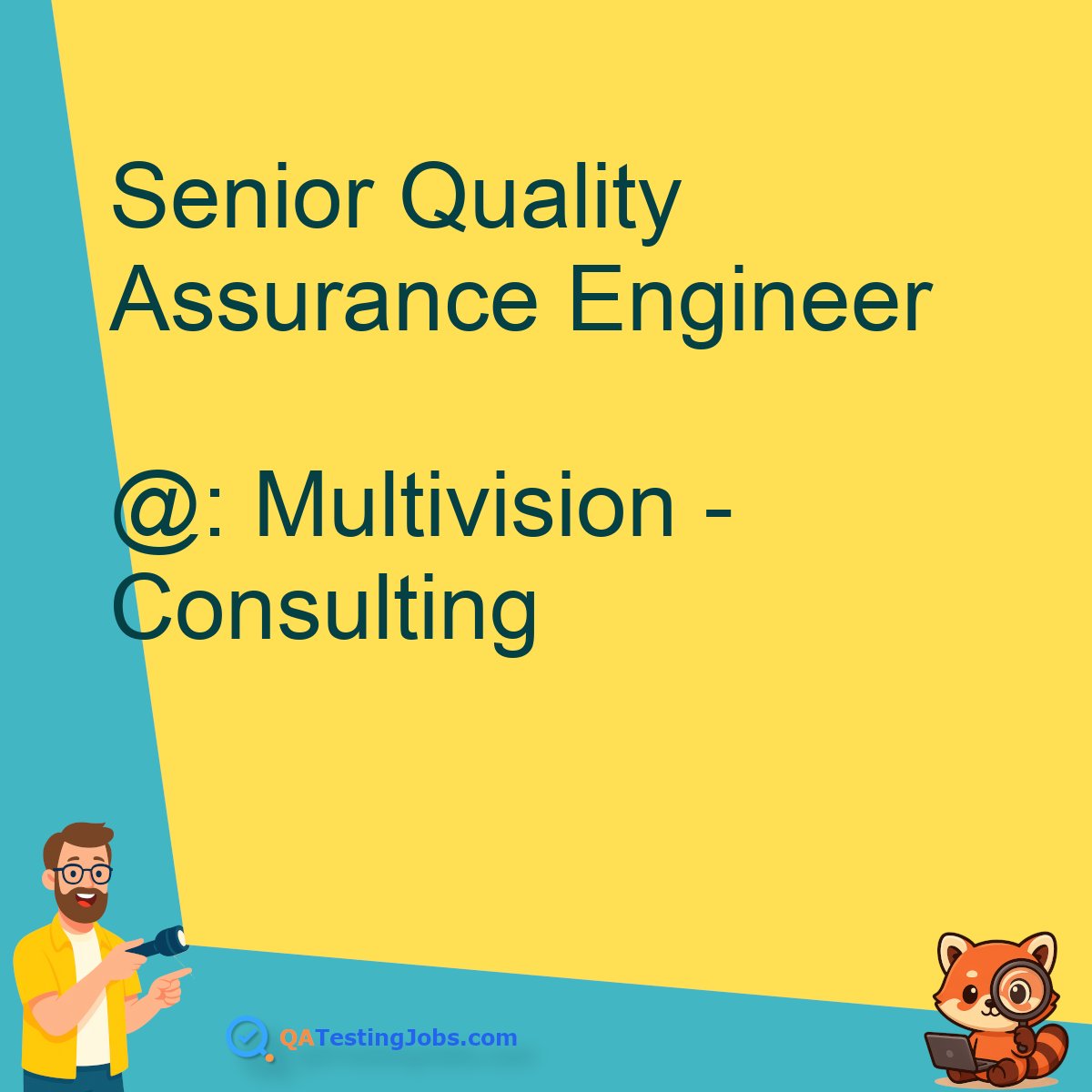 QATestingJobs's tweet image. Title: Senior Quality Assurance Engineer
Company: Multivision - Consulting
Country: PT
City: 
Employment Type: 
Location: remote
Remote/Onsite: remote
Visa Support: 
#automation #azure #azurestorage #behaviordrivendevelopment #communication #containers #dynatrace #java…