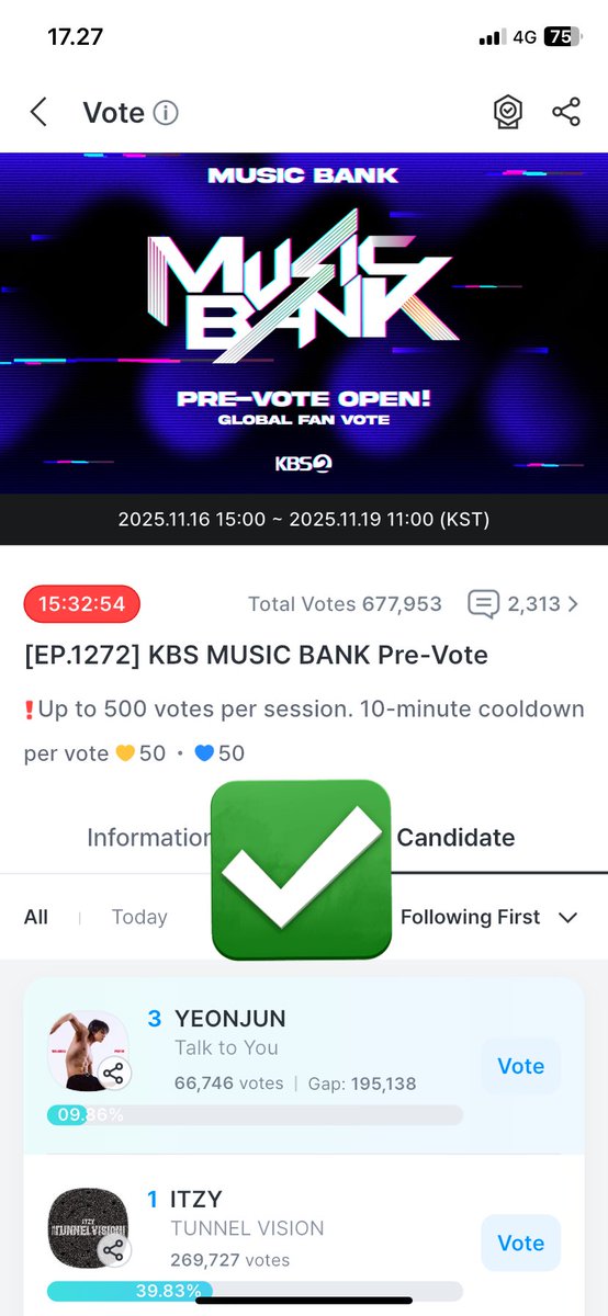 1309zip's tweet photo. CAST UR VOTE CAREFULLY‼️ FOCUS MUBANK PREVOTE‼️

>>https://t.co/Qt5io785zP<< https://t.co/Qr1f6mA3q2