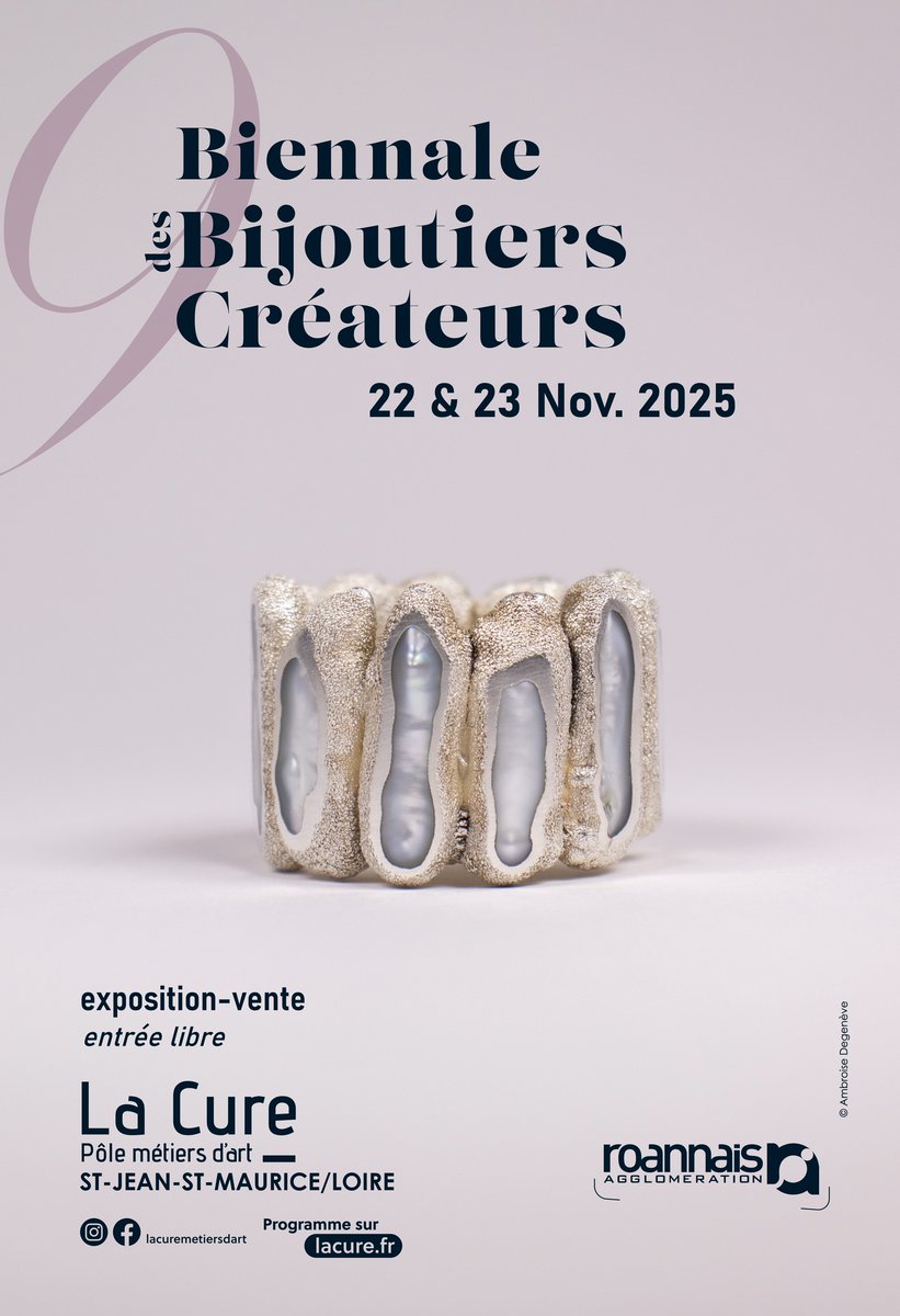 💍 Rendez-vous ce week-end pour la 9ᵉ Biennale des Bijoutiers Créateurs à La Cure, Pôle Métiers d'Art de <a href="/RoannaisAgglo/">Roannais Agglo</a> !

ℹ️ Toutes les infos sur lacure.fr