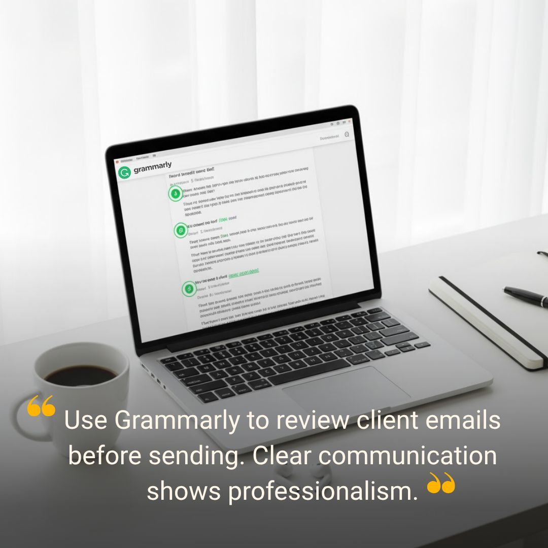 AlphaDesk_25's tweet photo. Use Grammarly to review client emails before sending. Clear communication shows professionalism.

#Grammarly #WritingTips #ClientRelations #AlphaDesk https://t.co/IwcdUFp79o