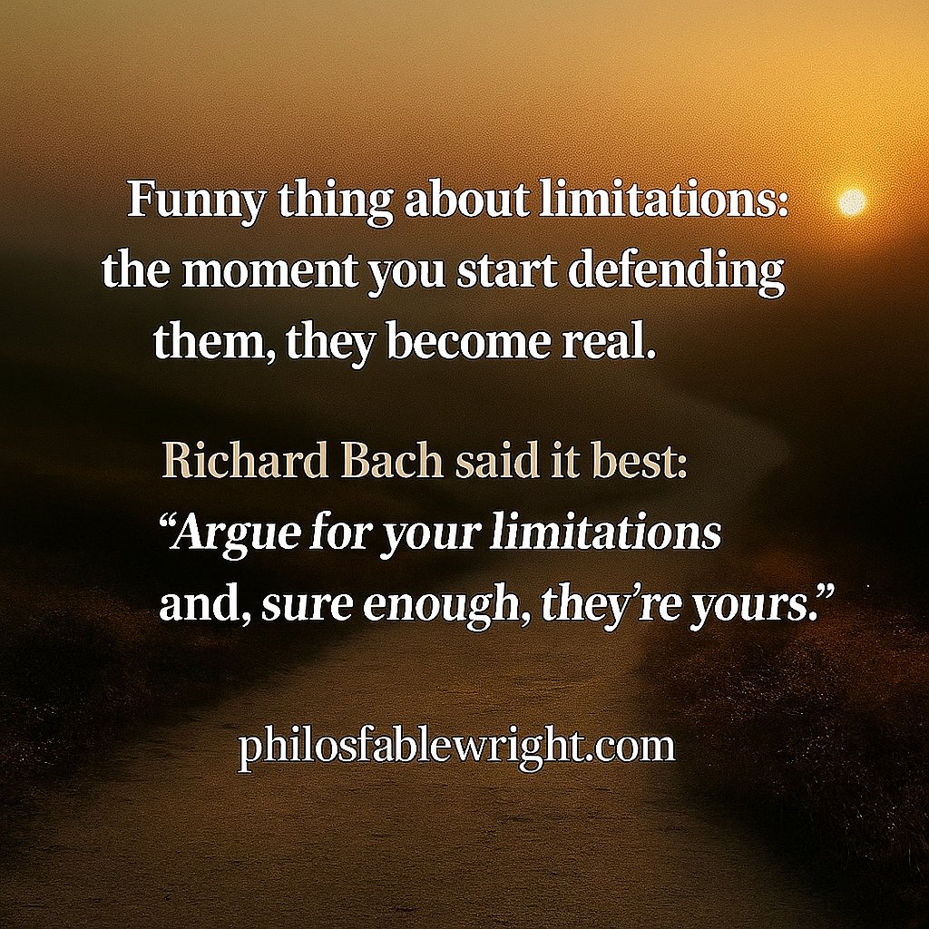 PFablewright's tweet image. Funny Thing About Limitations ....

#fablewright #philosophy #ModernPhilosophy #Curiosity  #literaryfiction #meaning  #liveyourbestlife #LifesAJourney #lifequotes  #PleaseShare  #pleasefollowme #LifeLearningskills