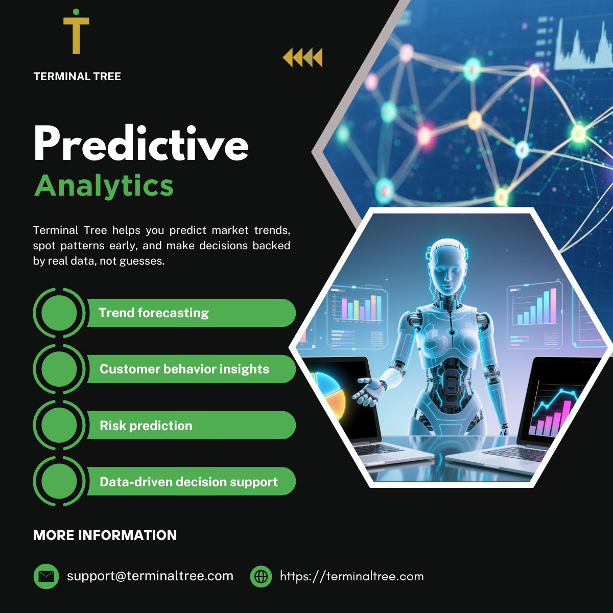 theterminaltree's tweet image. Predictive Analytics
See the future before it happens. Terminal Tree helps you forecast trends and make smarter decisions with real data.
• Trend insights
• Risk prediction
• Smarter decisions

#PredictiveAnalytics #AI #DataScience #TerminalTree