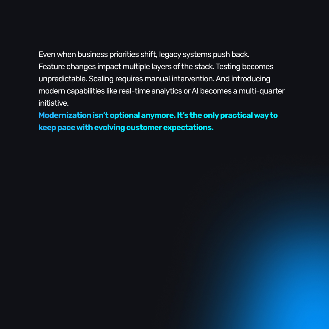 nalashaa's tweet image. Legacy products carry hidden constraints that quietly drain time, budget, and engineering energy.

Modernization clears that bottleneck and brings software back to a state where change is possible, safe, and continuous.

#PMAPNC #ModernApplicationDevelopment #LegacyModernization