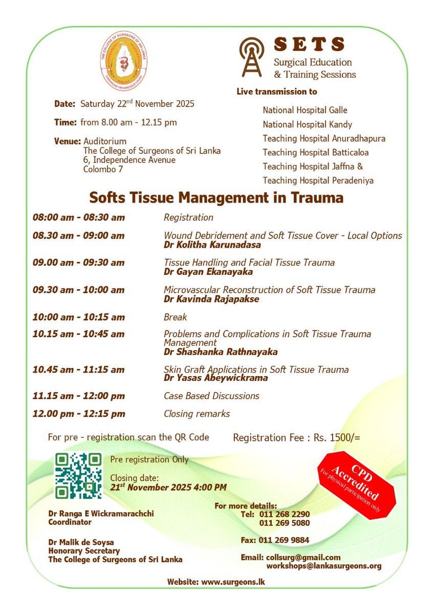 The College of Surgeons of Sri Lanka tweet media