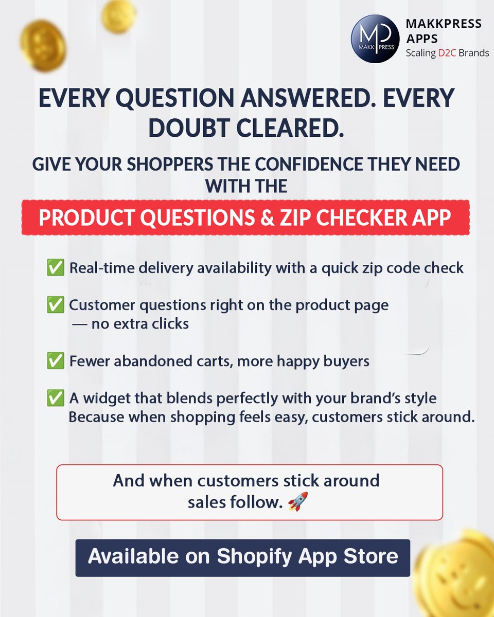 MakkpressTech's tweet image. ✨ Turn shopper doubts into confident purchases! 
Simple, smooth, and built to increase trust.

Visit us: makkpressapps.com

#ProductValidator #ShopifyApps #EcomTools #MakkpressApps #D2CGrowth #ShopifyStoreOwners