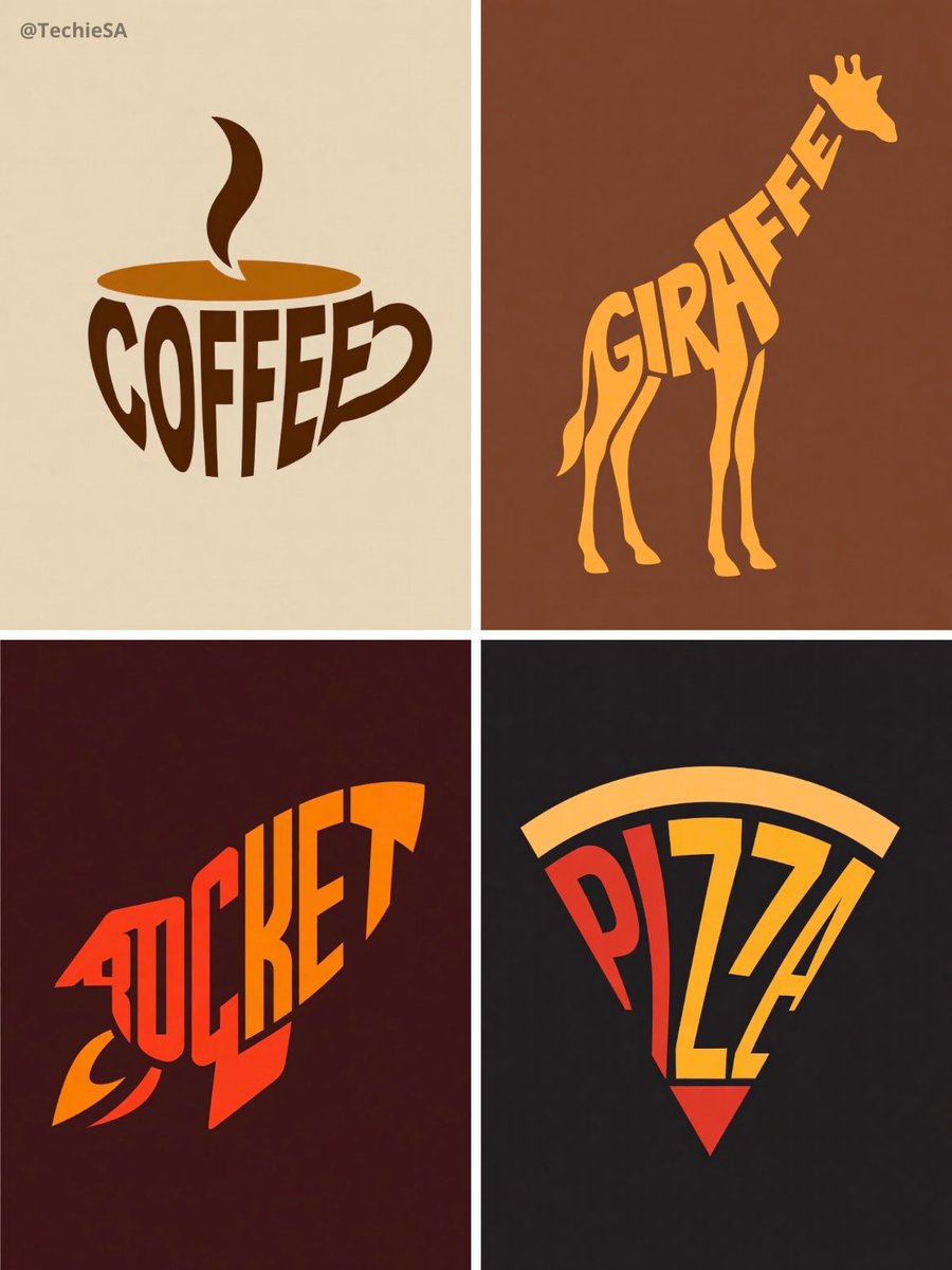 TechieBySA's tweet image. Typographic Objects by Grok Imagine🔠

Prompt👇🏻