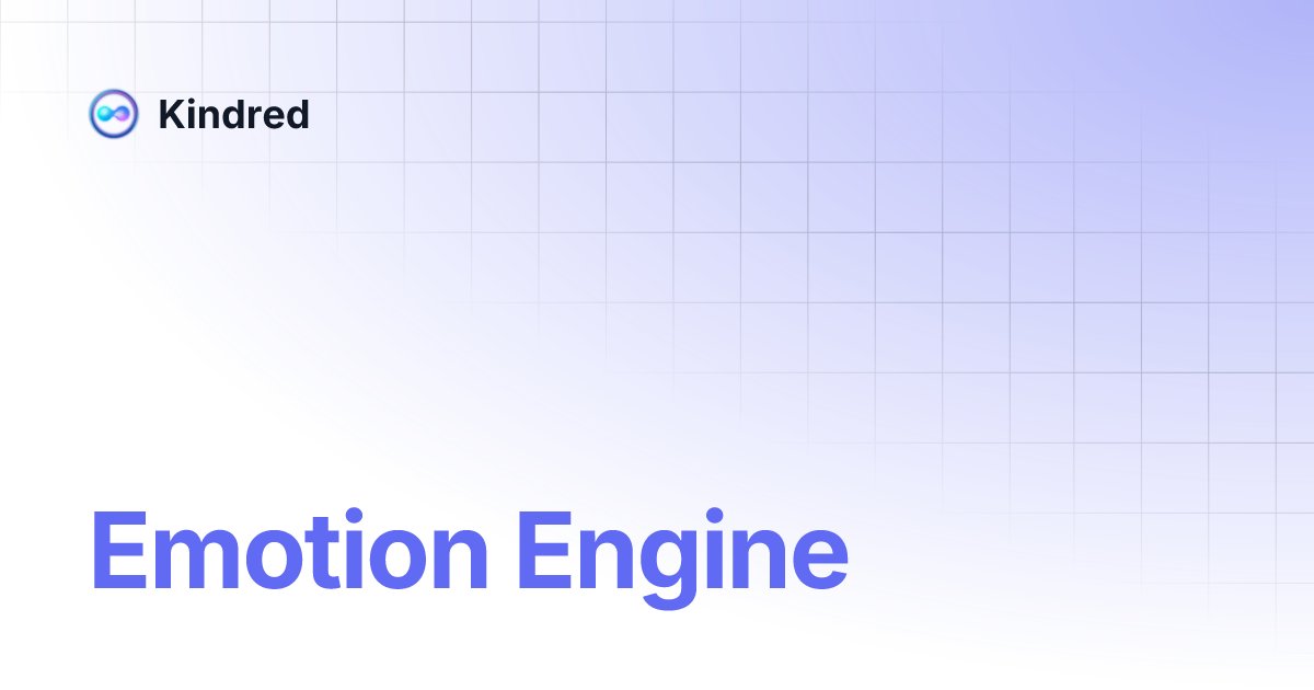 BIGSUH_ETH's tweet image. Kindred Emotion Engine 
감정 AI가 왜 중요한가요

Kindred의 AI Companion을 이해하려면 결국
이들이 어떻게 감정을 읽고 반응하는지부터 봐야 합니다.
Kindred의 Emotion Engine은 단순한 반응 생성기가 아니라
사용자 감정 상태를 분석해 AI가 진짜 캐릭터처럼 느껴지도록 만드는 핵심 기술입니다.…