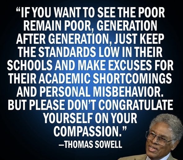 GnosisWolf's tweet image. 📖🤓📚Daily Thomas Sowell📚🤓📖
                
The poverty cycle keeps a voting bloc stable for decades if you can convince them to support your party even once.