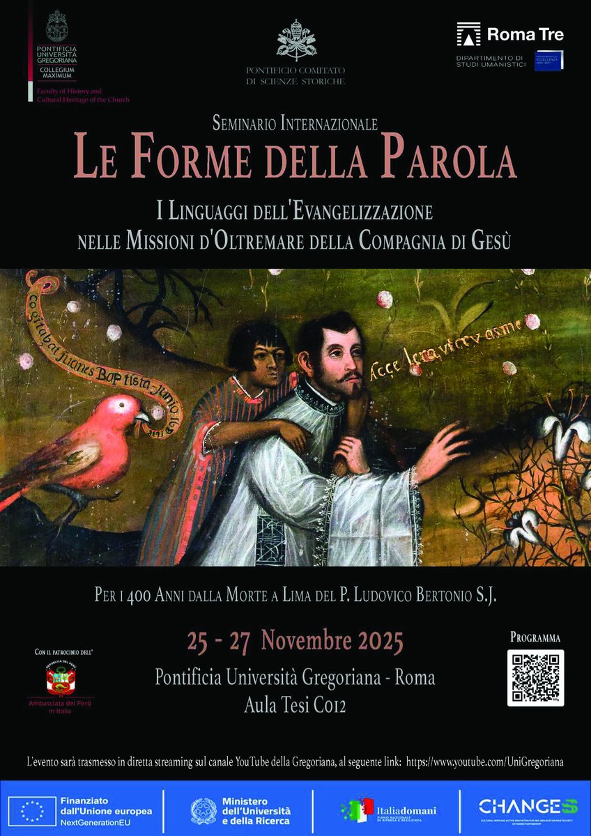UniGregoriana's tweet photo. A 400 anni della morte di Ludovico Bertonio S.J., uno dei più importanti missionari e linguisti della Compagnia di Gesù in Sudamerica, la @UniGregoriana organizza due eventi dal 25 al 27 novembre.

 ✅ Registrazioni sul sito https://t.co/iqQpXZ3VIX https://t.co/icN9rqjmyq