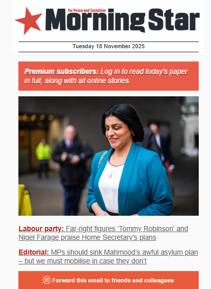 Labour4S's tweet image. Reject the capitalist variants and receive a daily dose of socialism in your inbox. Sign up to the free Morning Star daily newsletter here: morningstaronline.us19.list-manage.com/subscribe/post…