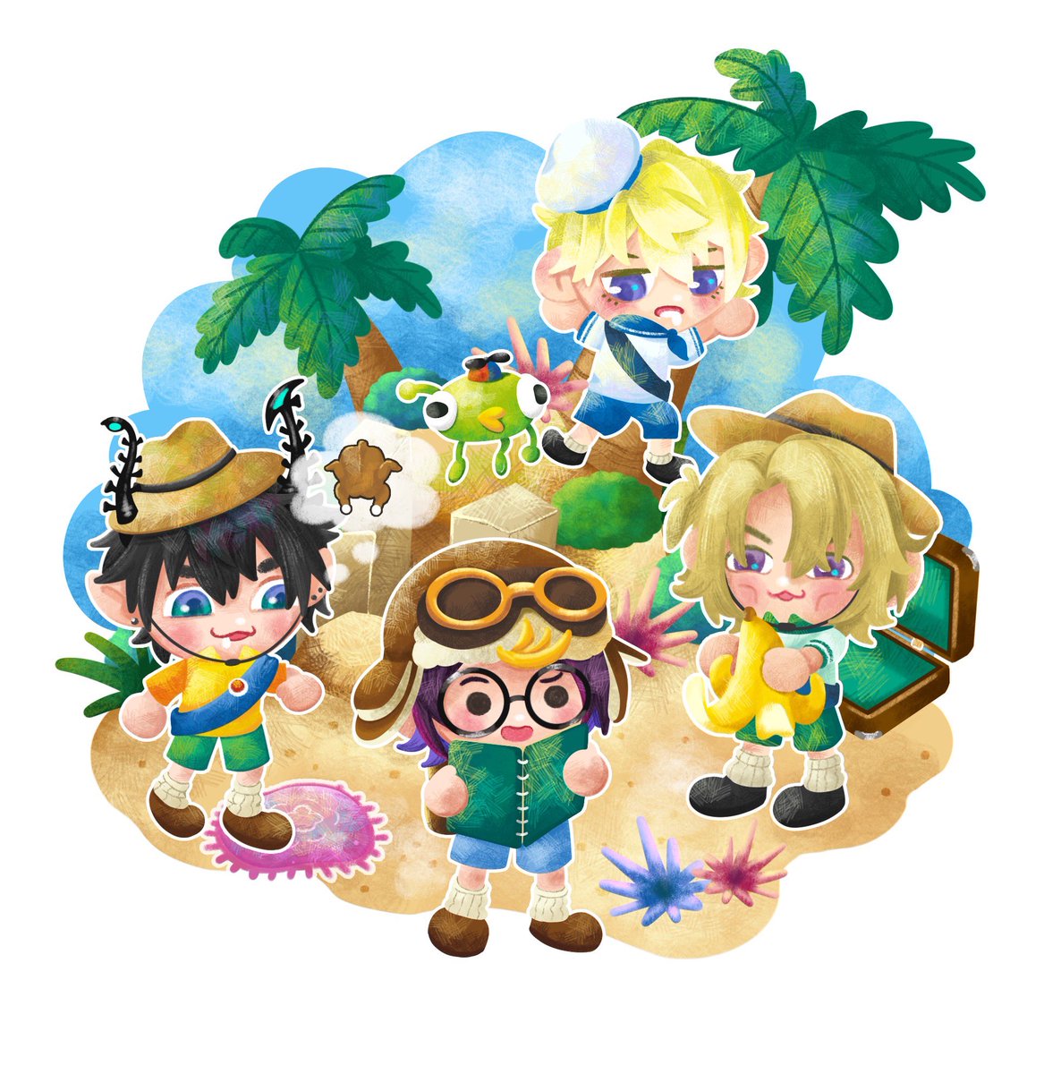 PEAK! 🏔️🪼🍗🍌🥥🌴 
#NIJINOVA #RenZottoArt #Briskart #YaminoArt #drawluca