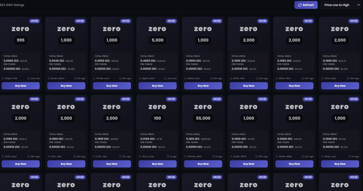 GodForWait's tweet image. #ZRC20 $ZERO $ZATS $ZINC #Zcash
ZEC链上的龙头zero铭文
总量2100万,每张铭文包含1000个ZERO
成本算上gas消耗大概2U左右
刚打完第一天场外收购价最高超过了150U
今天ZRC20市场上线了
价格已经回调到很低了
是时候入手了
1张铭文地板价约0.07ZEC(50u)左右
24小时交易量超过25万U

看群友总在问…