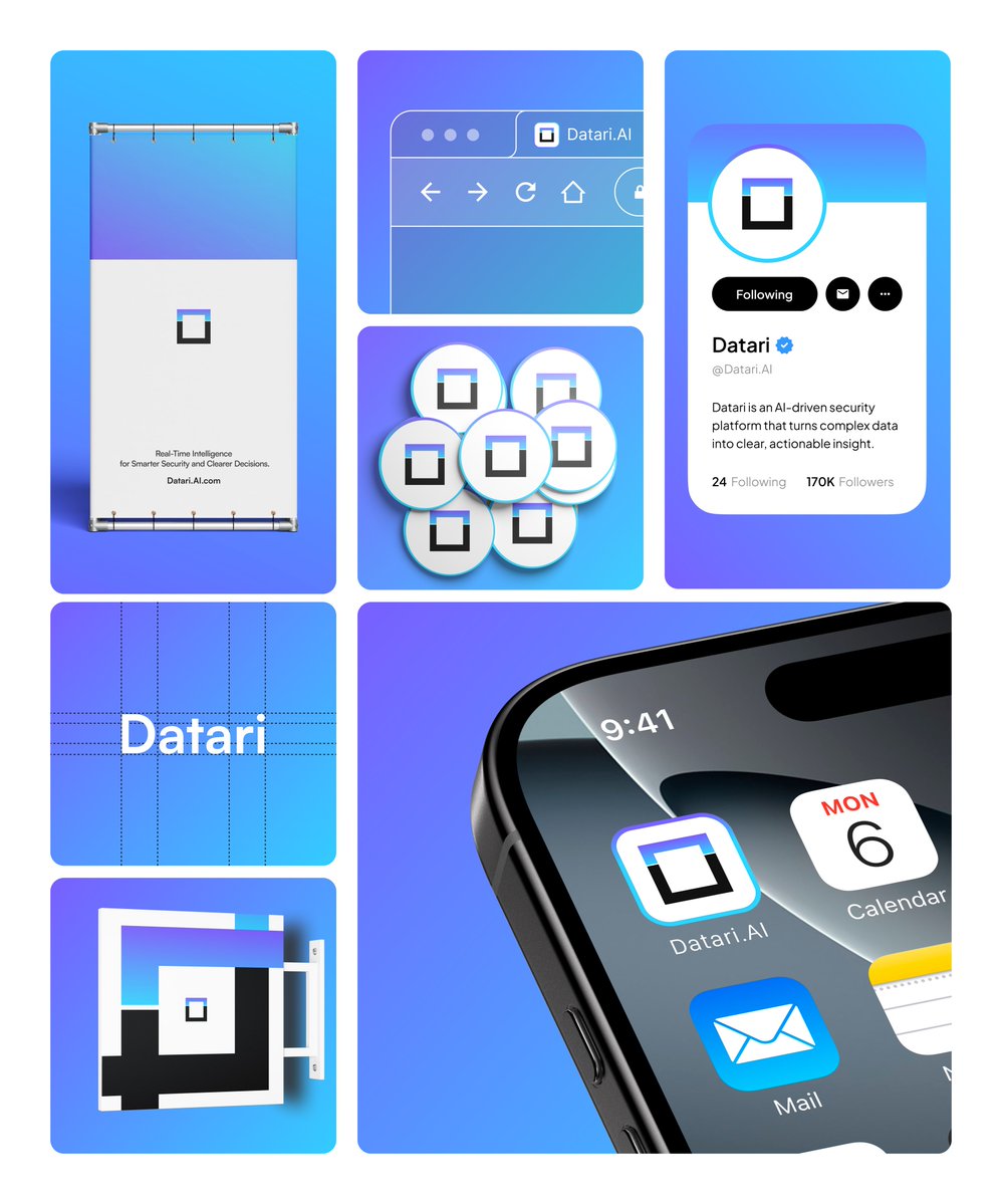 AkinyeleVS's tweet image. Datari Branding ⚡️🔵🟣
Seeing the system come alive across screens, icons, print, and everyday interactions.
A clean, modern identity built for intelligence, clarity, and real-time security.