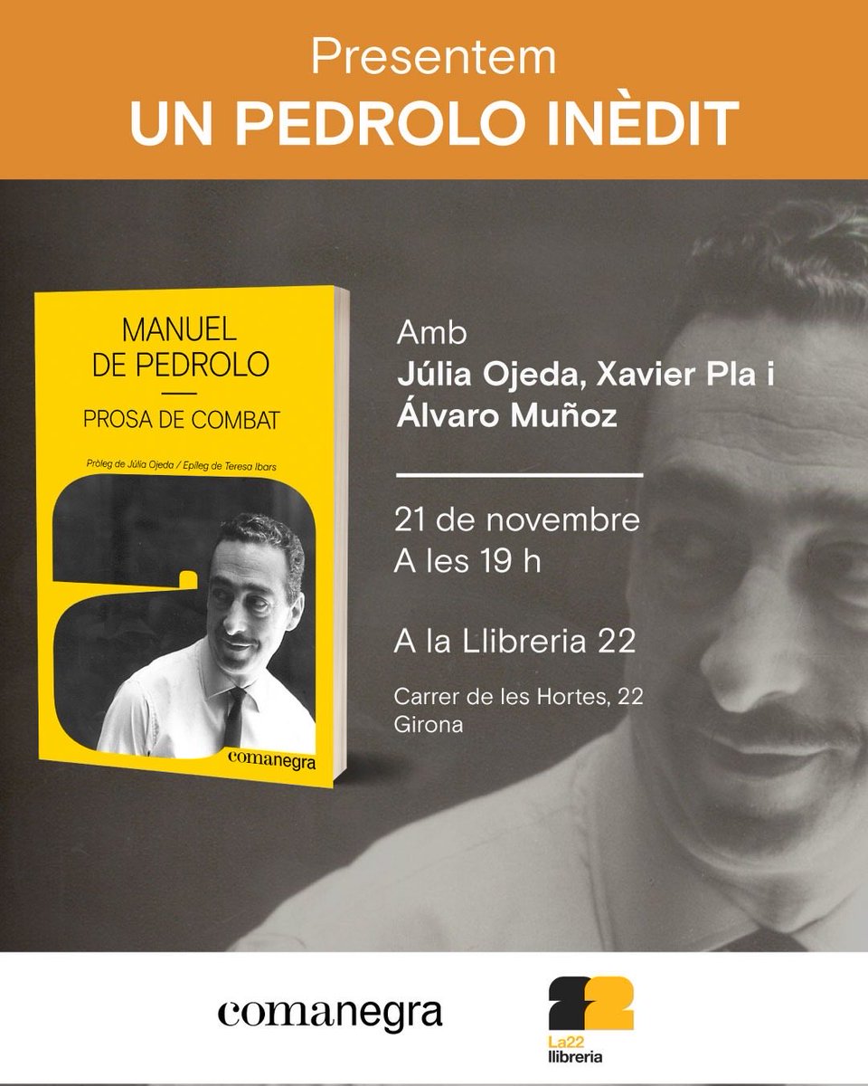 Pedrolo, 11 setmanes després de la sortida atòmica, continua a les llistes dels més venuts de no ficció en català.
Ser part d’això és un honor difícil de mesurar amb paraules.

Gràcies a l’equip <a href="/Comanegra/">Editorial Comanegra</a> i <a href="/teresaibars/">teresa ibars</a>. També a tots aquells que ens feu d’acompanyants, seguim!